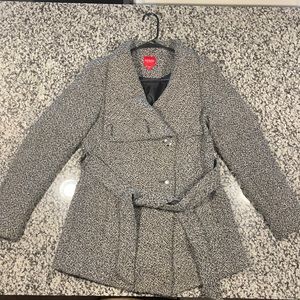 Guess black & white wool coat sz SMALL